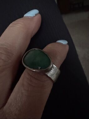 Sundance Green Stone Silver Ring